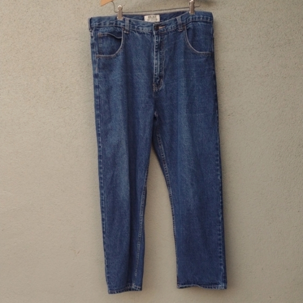 Duke Authentic Fit Blue Non-stretch Denim Relaxed Jeans 37W